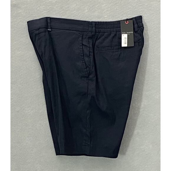 Ted Baker London Men's 34R Shorts Linen Blend Half-Elastic Waist Blue NEW